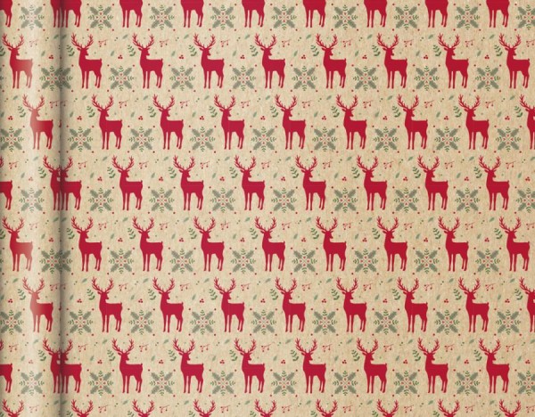 Clairefontaine Weihnachts-Geschenkpapier Tiny Rolls Rentier