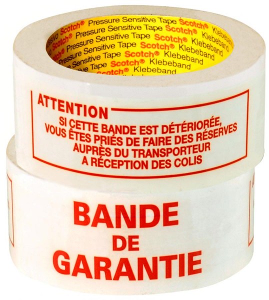 3M Scotch Ruban adhésif ´BANDE DE GARANTIE´, 50 mm x 100 m