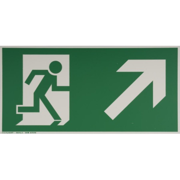 smartboxpro Hinweisschild ´Rettungsweg rechts´, aufwärts, SK