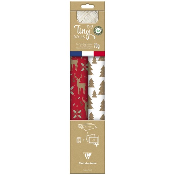 Clairefontaine Weihnachts-Geschenkpapier-Set Tiny Rolls