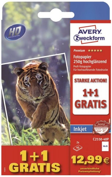 AVERY Zweckform Premium Inkjet-Fotopapier, A6, 80 Blatt
