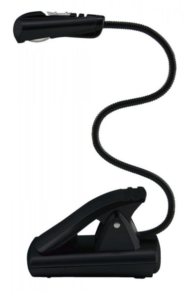 WEDO LED-Leselampe mit Clip, mobil, 1 LED, schwarz