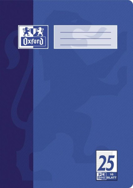 Oxford Schulheft, DIN A4, Lineatur 25 / liniert, 16 Blatt