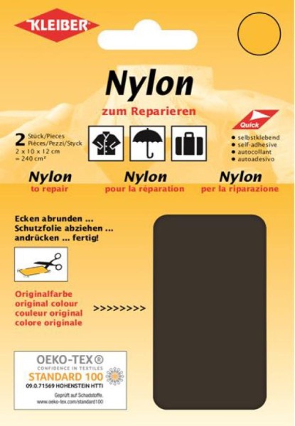 KLEIBER Nylon-Flicken, selbstklebend, braun