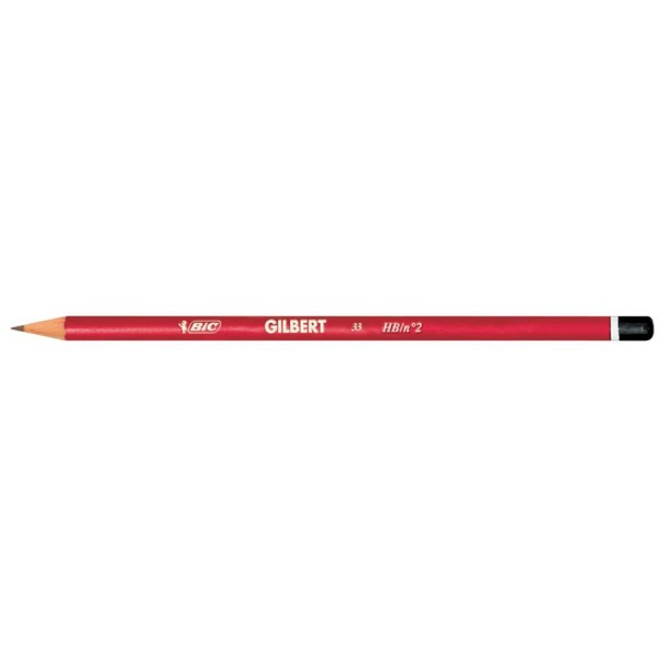 BIC Bleistift Gilbert 33, Härtegrad: HB, rund, rot lackiert