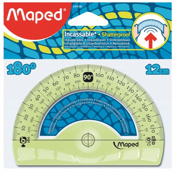 Maped Halbkreis-Winkelmesser Flex 180 Grad, 120 mm