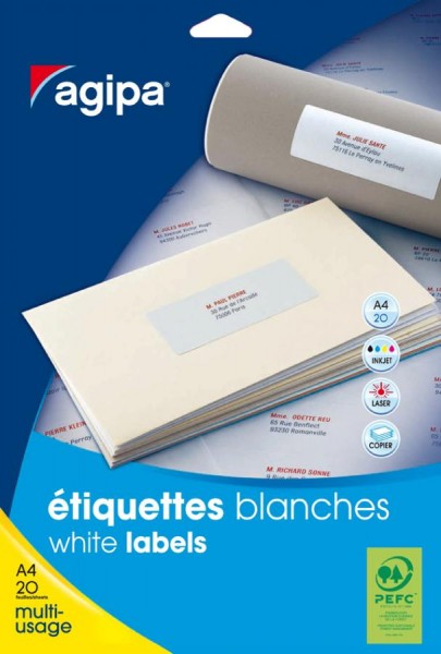 agipa Universal-Etiketten - Kleinpackung, 50 x 20 mm, weiß