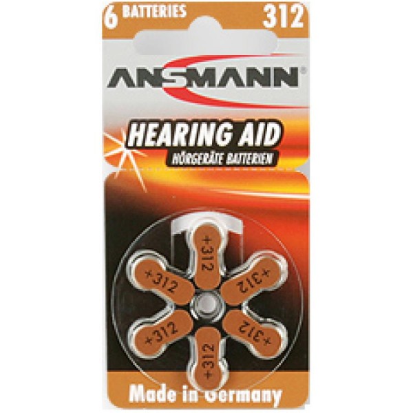 ANSMANN Hörgeräte Knopfzelle 13 (PR-48), 6er Blister