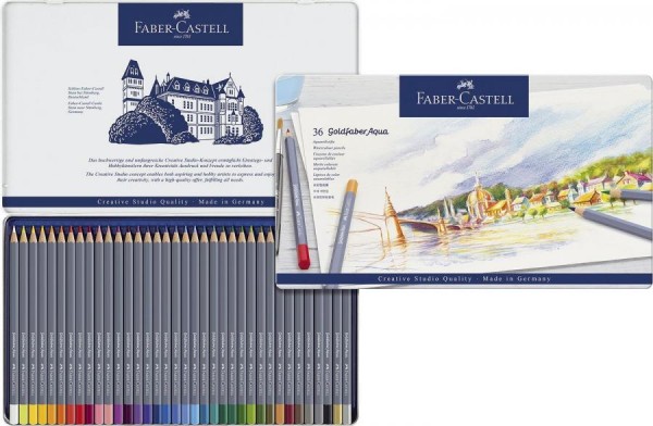 FABER-CASTELL Aquarellstifte GOLDFABER, 36er Metalletui
