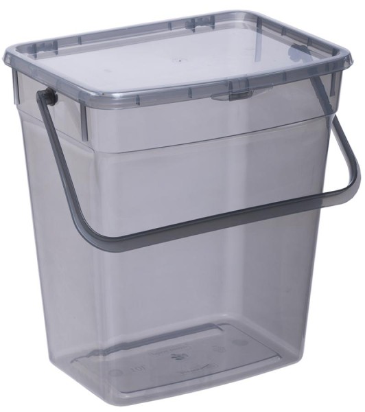 plast team Waschmittelbox, 10 Liter, grau-transparent