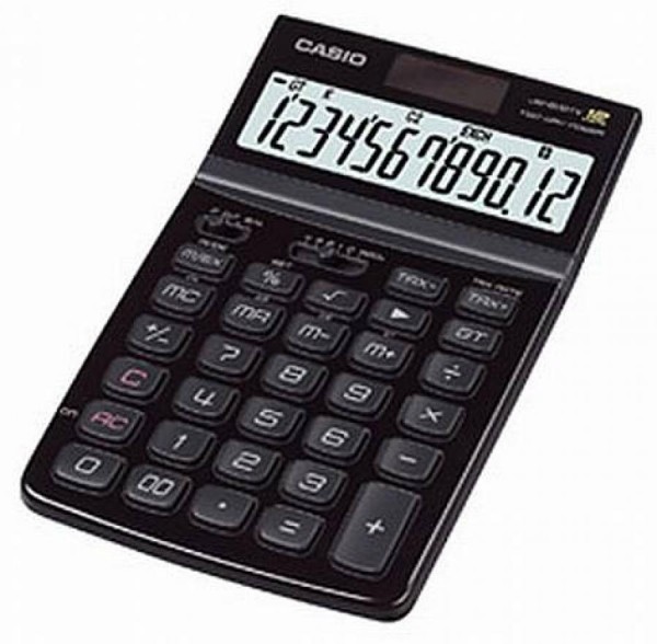 Casio JW-200TV-BK schw. Tischrechner 12-stellig, Solar-u.Batteriebetrieb