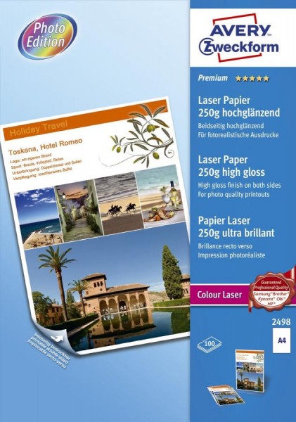 AVERY Zweckform Premium Colour Laser Foto-Papier, 250 g/qm