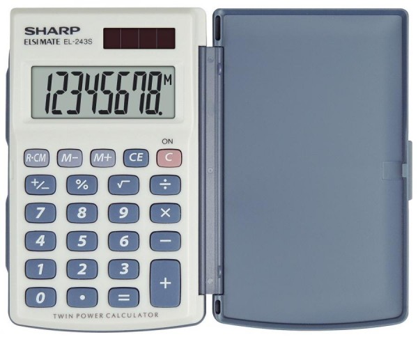 SHARP Taschenrechner EL-243 S, Solar-/ Batteriebetrieb