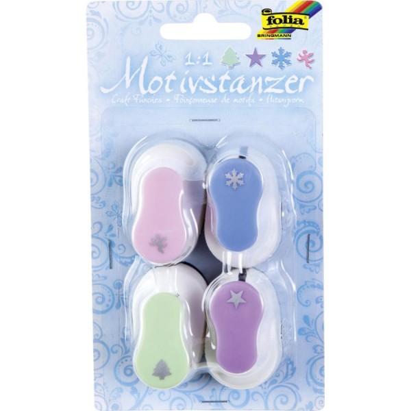 folia Mini-Motiv-Locher Set ´Weihnachtsmotive´, sortiert