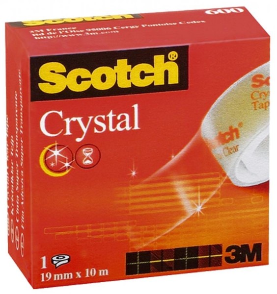 Scotch Klebefilm Crystal Clear 600, 19 mm x 10 m, Karton