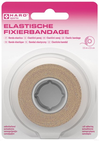 HARO Elastische Fixierbandage, 25 mm x 2,5 m, beige