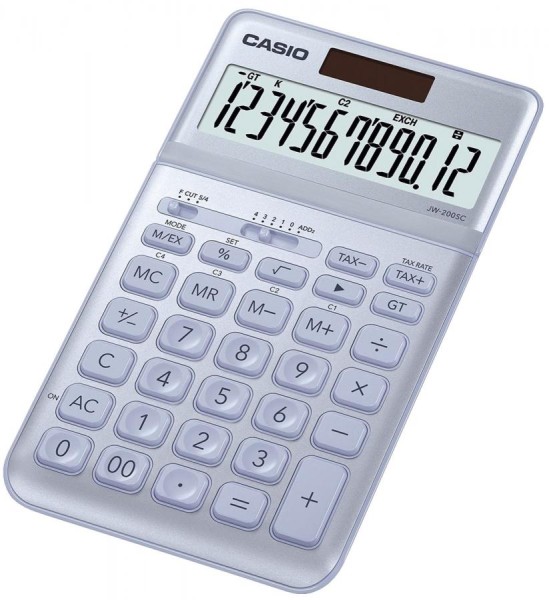 CASIO Tischrechner JW-200SC-BU , Solar-/ Batteriebetrieb