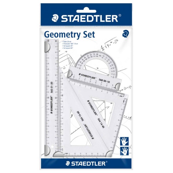 STAEDTLER Geometrie-Set, klein, 4-teilig, transparent