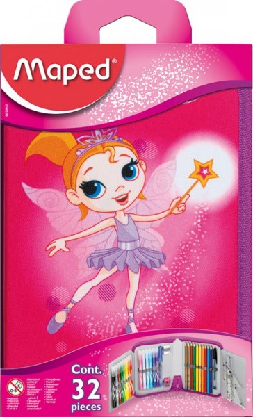 Maped Schüleretui Fairy, aus Polyester, pink, befüllt