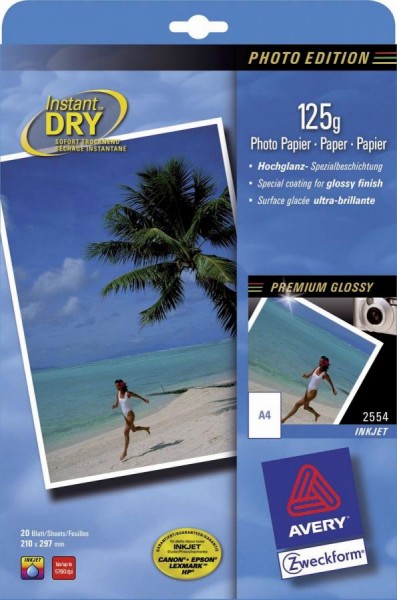 AVERY Zweckform InkJet-Photo-Papier A4, 125g
