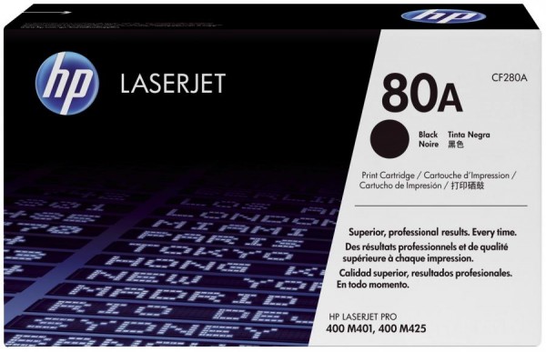 Original Toner 80A für hp LaserJet Pro 400, schwarz