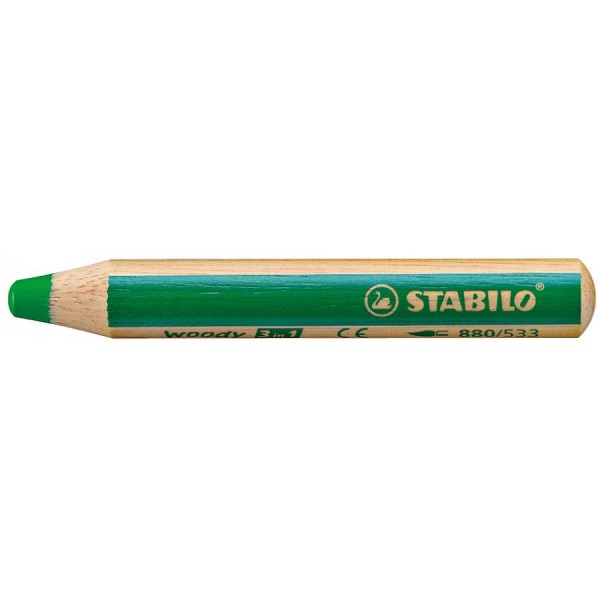 STABILO Multitalentstift woody 3 in 1, rund, cyanblau