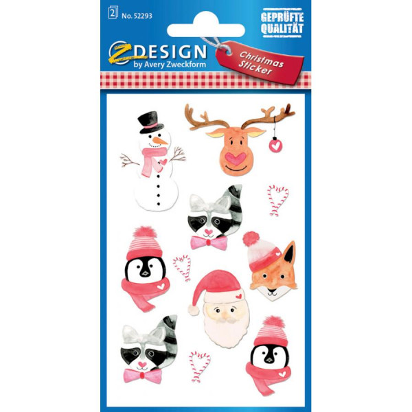 AVERY Zweckform ZDesign Weihnachts-Sticker "Tiere"