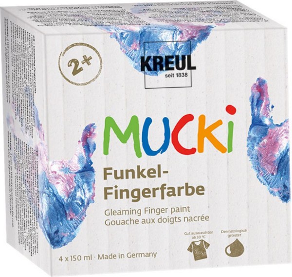 KREUL Funkel-Fingerfarbe ´MUCKI´, 150 ml, 4er-Set