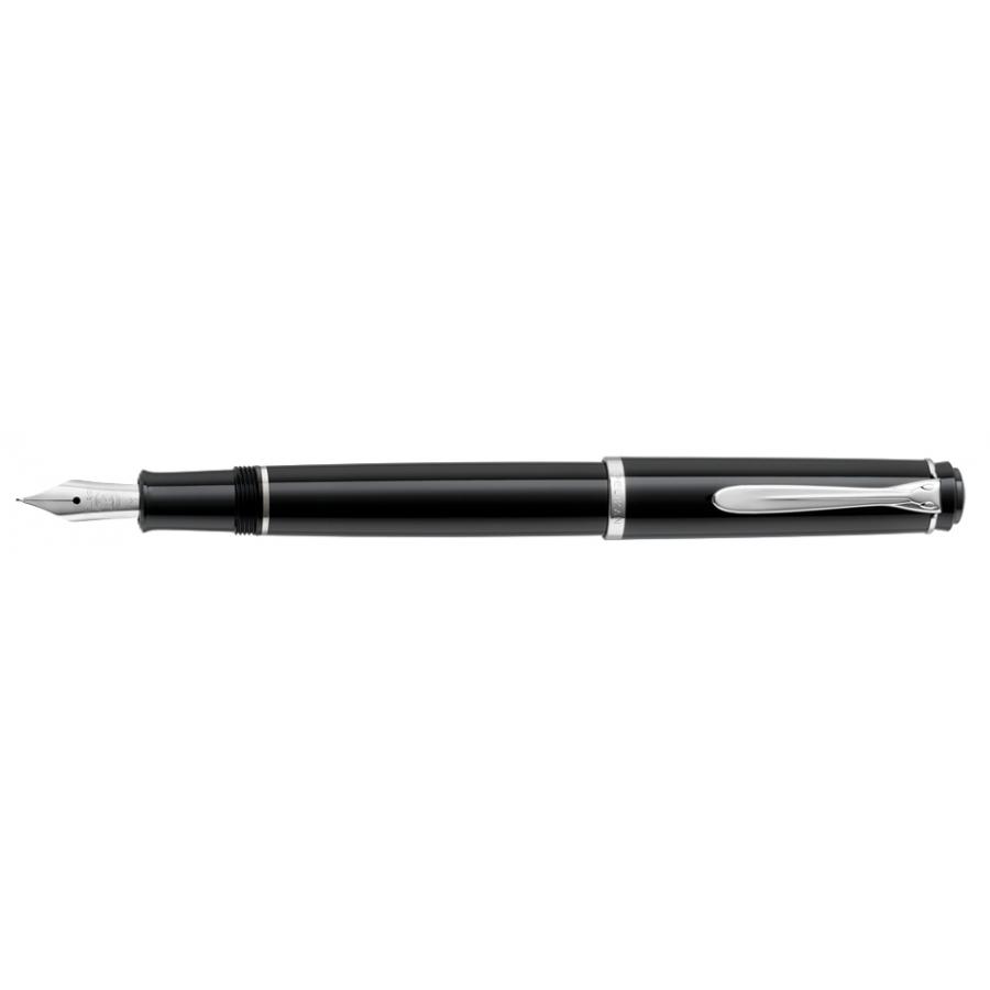 Pelikan Classic P205 Patronenfüllhalter - Schwarz, Feder M, Polierte Edelstahlfeder