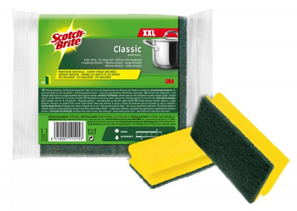 Scotch-Brite Reinigungsschwamm Classic XXL, Farbe: gelb/grün