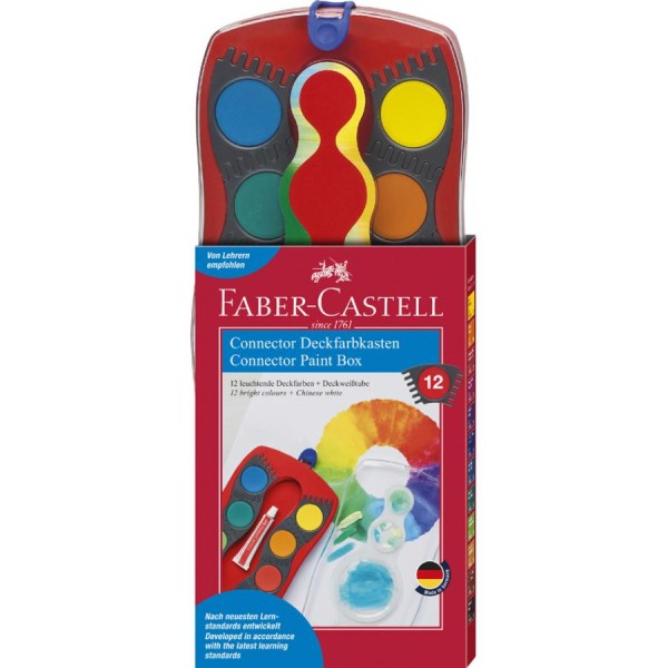 FABER-CASTELL Deckfarbkasten CONNECTOR, 12 Farben