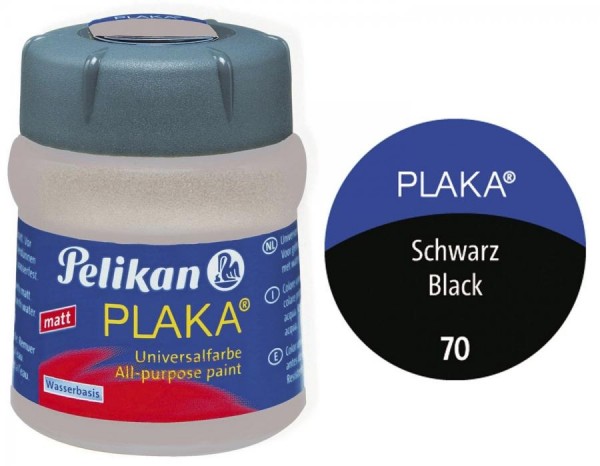 Pelikan Plaka, schwarz (Nr. 70), Inhalt: 50 ml im Glas