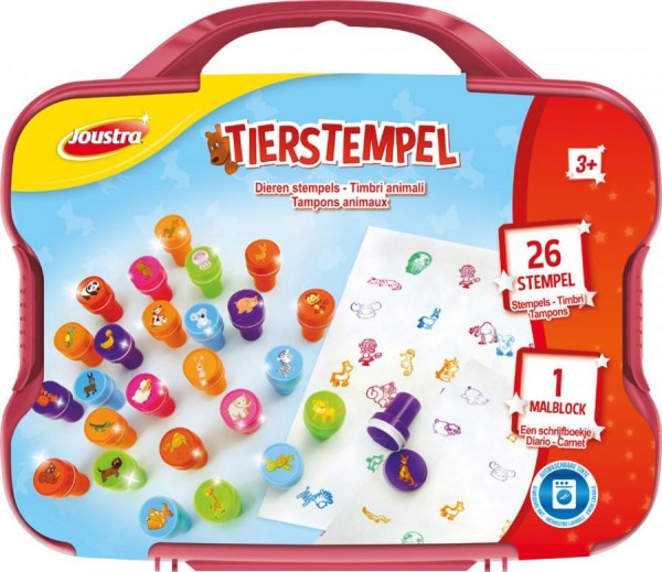 Joustra Motivstempel-Set ´TIERSTEMPEL´, im Koffer
