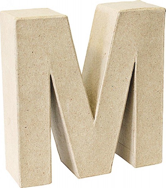 KNORR prandell 3D-Buchstabe ´M´, Pappmaché, 175 x 55 mm