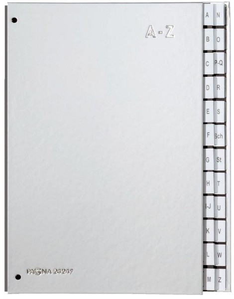 PAGNA Pultordner Color, DIN A4, A - Z, 24 Fächer, silber