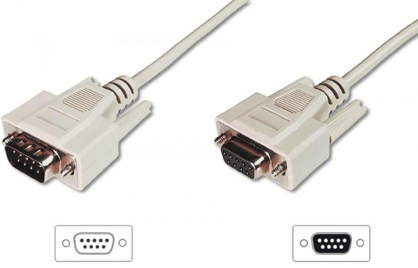 ASSMANN 9-Pol Sub-D Kabel, Stecker - Kupplung, 3,0 m