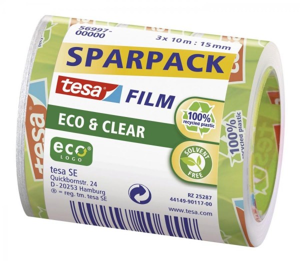 tesa Film Eco & Clear SPARPACK, transparent, 15 mm x 10 m
