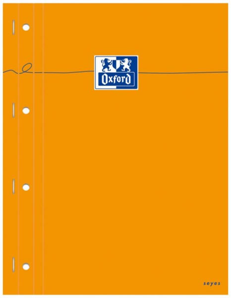 Oxford Bloc-notes, 230 x 297, seyès, 80 feuilles, orange