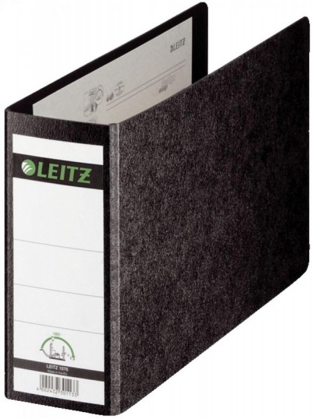LEITZ Hartpappe-Ordner, 180 Grad, DIN A5 quer, 77 mm,schwarz
