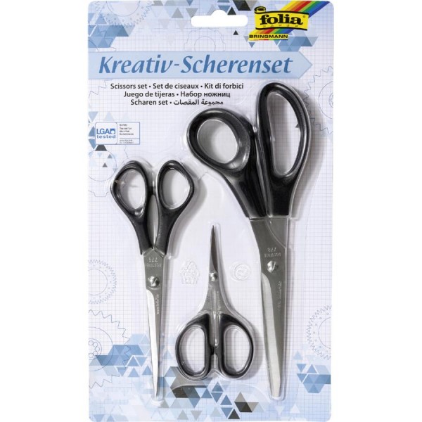 folia Kreativ-Scherenset, 3-teilig