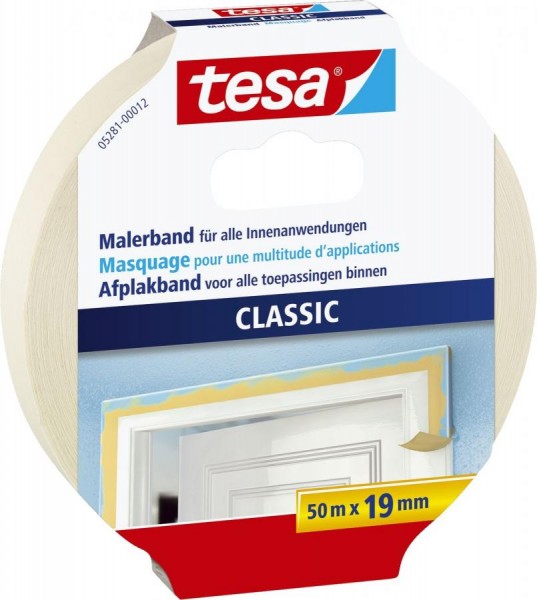 tesa Maler Krepp Premium Classic Abdeckband, 19 mm x 50 m