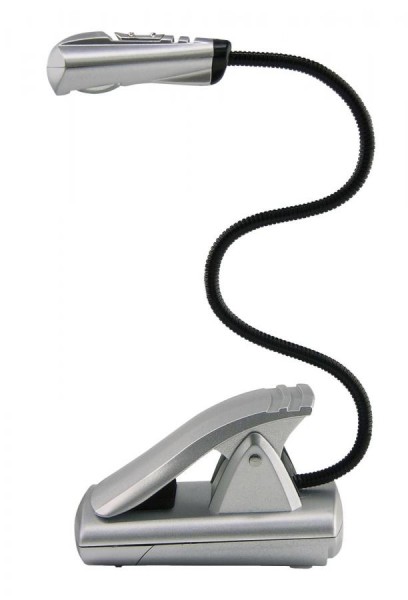 WEDO LED-Leselampe mit Clip, mobil, 1 LED, silber