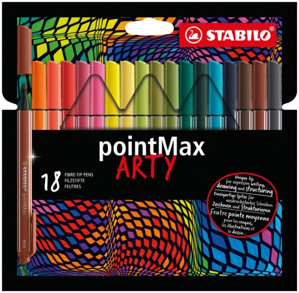 STABILO Fasermaler pointMax ARTY, 24er Karton-Etui