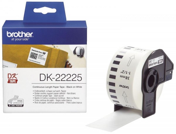 brother DK-22225 Endlos-Etiketten Papier, 38 mm x 30,48 m