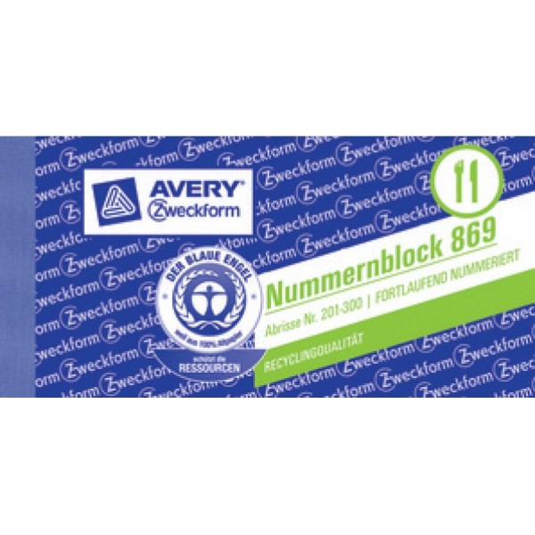 AVERY Zweckform Nummernblock 1 - 1000, 105 x 53 mm, rot