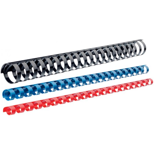 LEITZ Plastikbinderücken, DIN A4, 21 Ringe, 8 mm, schwarz