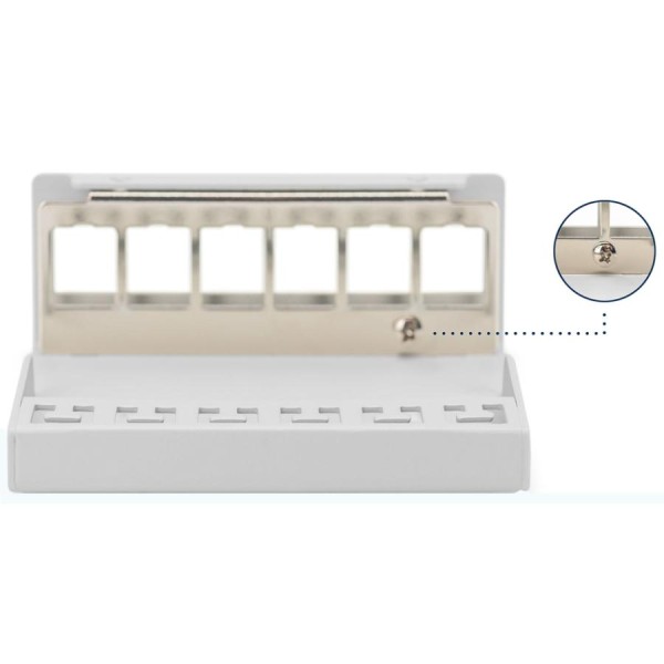 DIGITUS Desktop Modular Patch Panel, 6-Ports, lichtgrau