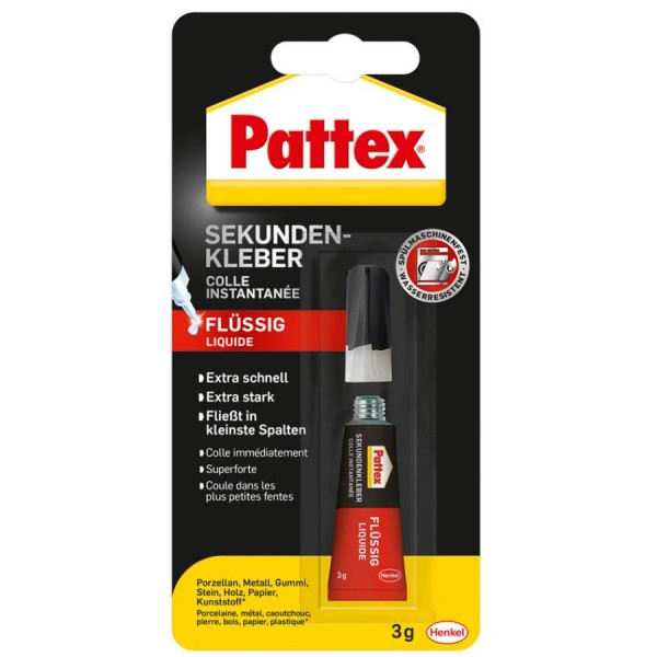 Pattex Sekundenkleber Classic flüssig, 3 g Tube