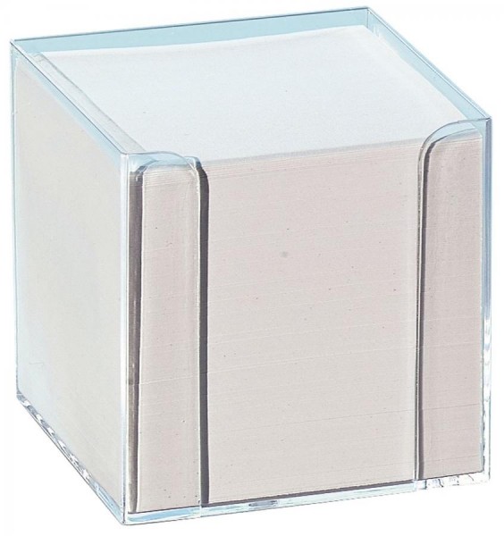 folia Zettelbox, Kunststoff, glasklar, Füllung: weiß