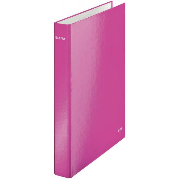 LEITZ Ringbuch WOW, DIN A4, Hartpappe, pink-metallic